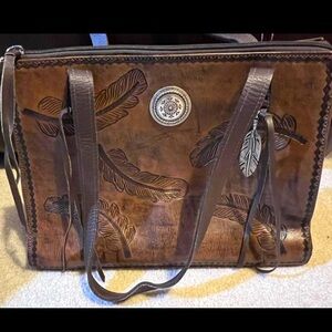 American West Brown Sacred Bird Carry Conceal Tote
